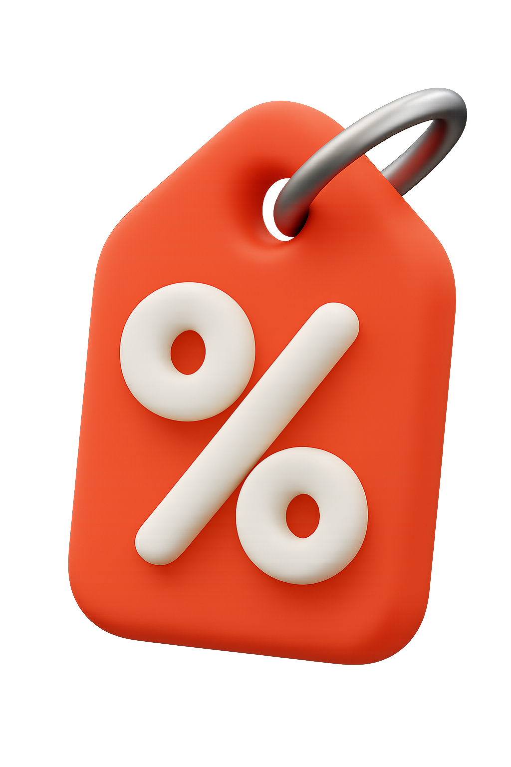 3D Percent Tag Icon